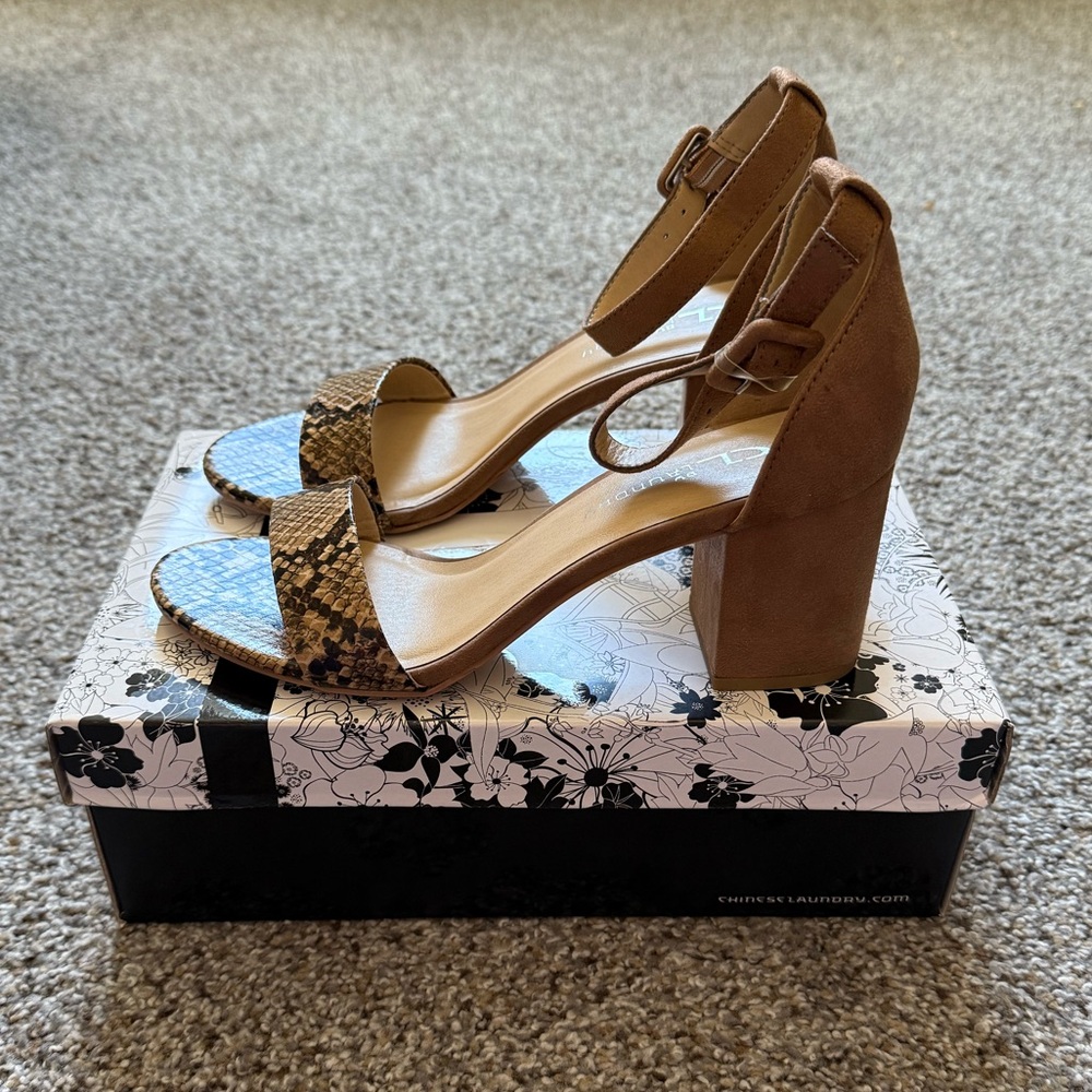 CL by Chinese Laundry “Jody” Snakeskin Block Heel